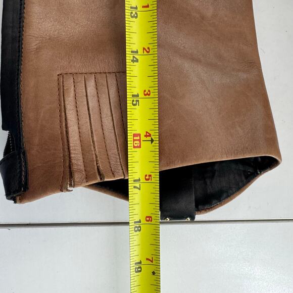 Sam Edelman Black Brown Leather Penny Tall Riding Boots Size 7 - Picture 8 of 9